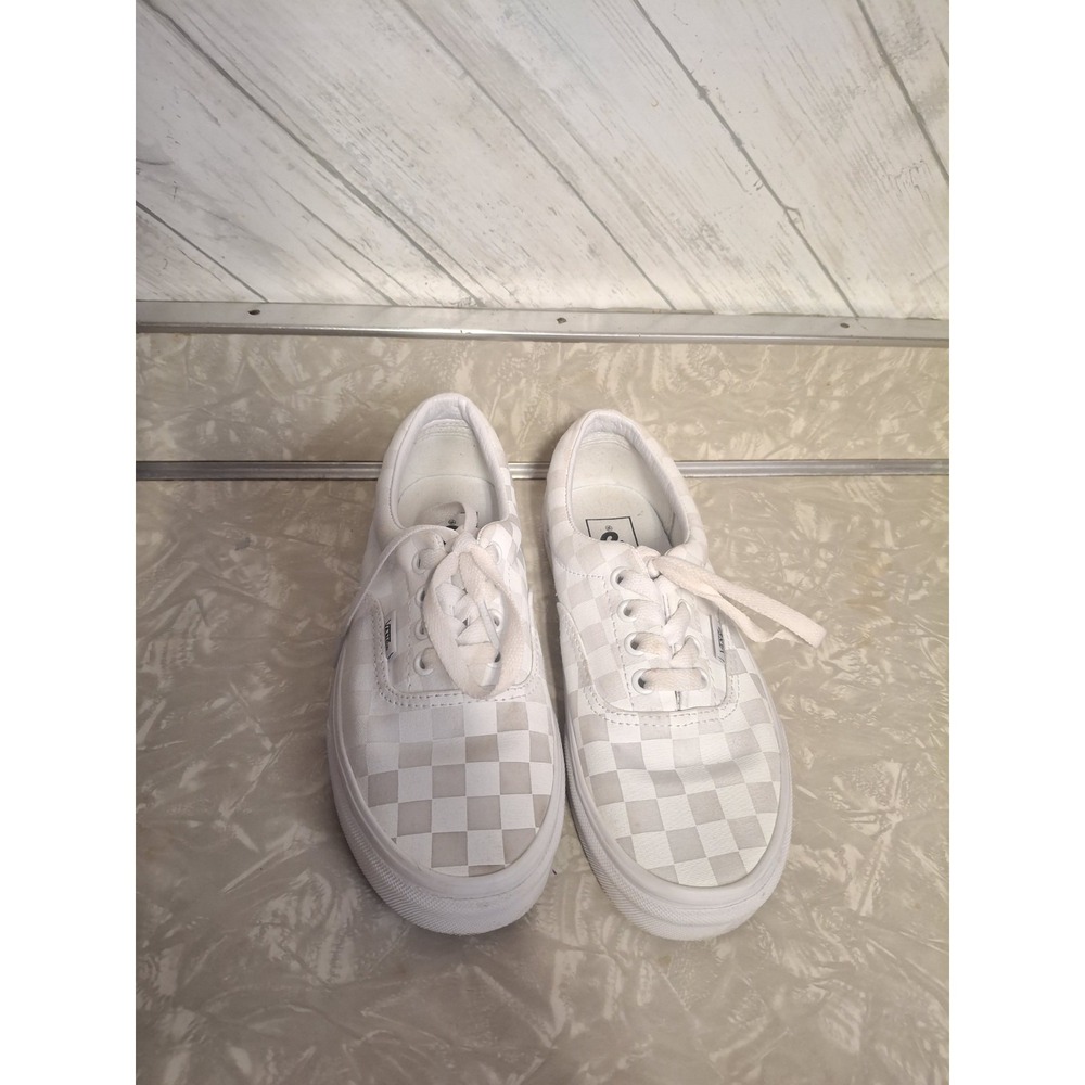 Vans Tonal Checkerboard White Cream VN000UDDU9K Mens Size 4.5 Womens Size 6 NICE - Picture 2 of 8